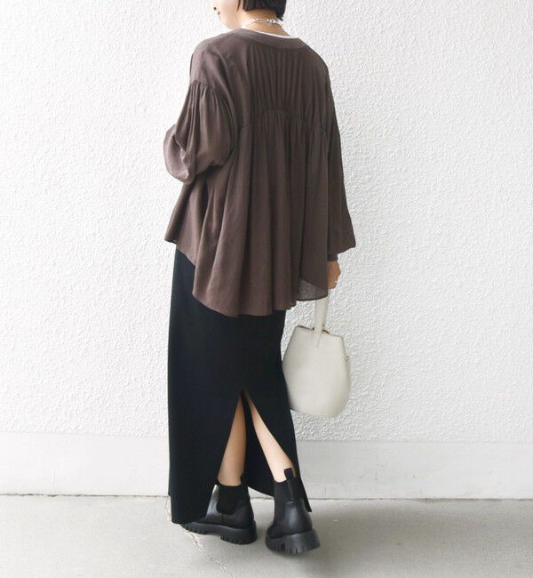 SHIPS for women「【WEB限定】〈手洗い可能〉シアー Vネック フレア シャツ カーディガン」|カーディガン|