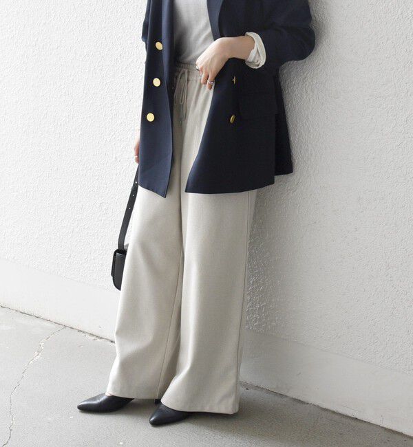 SHIPS any「SHIPS any:〈手洗い可能〉ウォーム イージー ワイド ストレート パンツ」|その他|ナチュラル