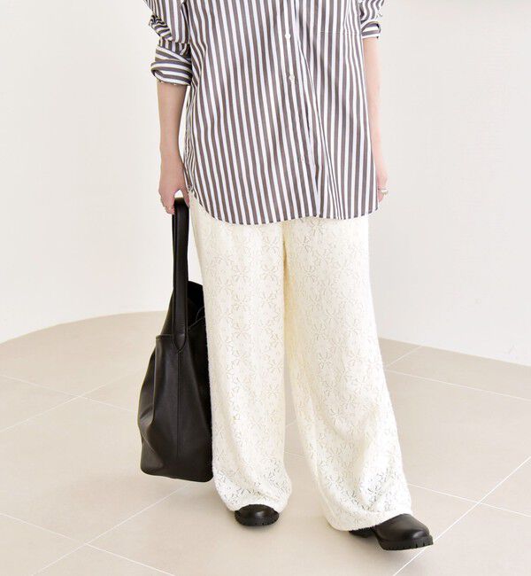 quaranciel「quaranciel:〈洗濯機可能〉フラワー レース ワイド パンツ」|その他|