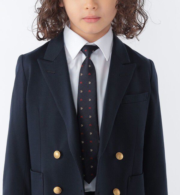 SHIPS KIDS「SHIPS KIDS:セレモニー 小紋柄 結びネクタイ」|ネクタイ・蝶ネクタイ|ネイビー