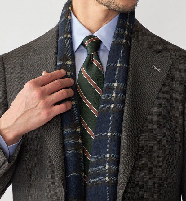 SHIPS「SHIPS: イタリア製 ライト ウェイト オーバー チェック ストール」|ストール|