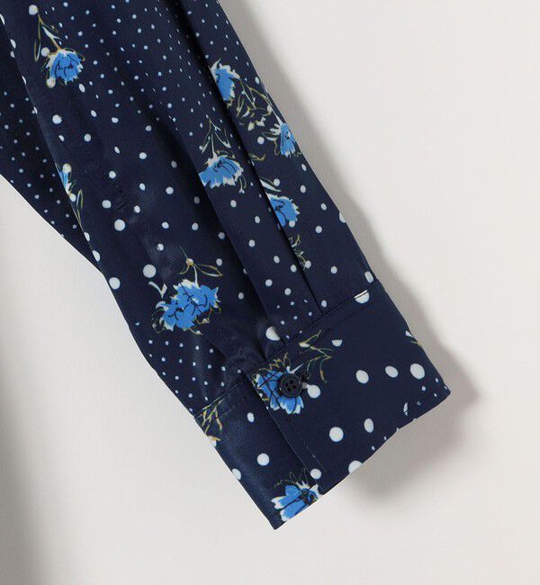 quaranciel「quaranciel: ドット フラワー プリント Iライン ギャザー ワンピース」|ワンピース|