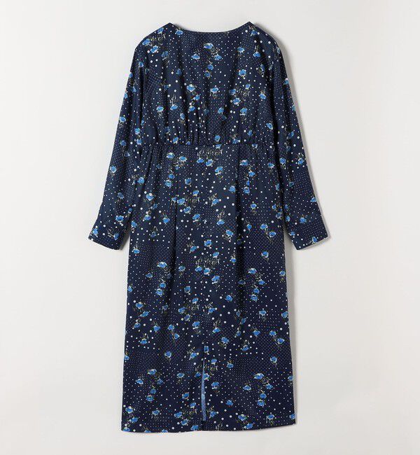 quaranciel「quaranciel: ドット フラワー プリント Iライン ギャザー ワンピース」|ワンピース|