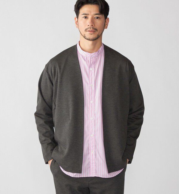 SHIPS「SHIPS: 〈セットアップ対応〉ジャカード ノーカラー カーディガン」|カーディガン|