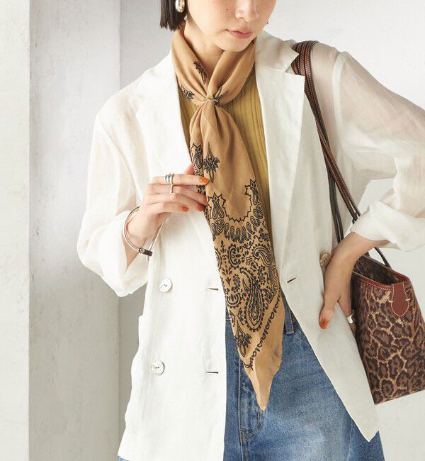 SHIPS for women「【一部SHIPS別注】destin: バンダナ カレ 90&times;90」|バンダナ・スカーフ|ベージュ