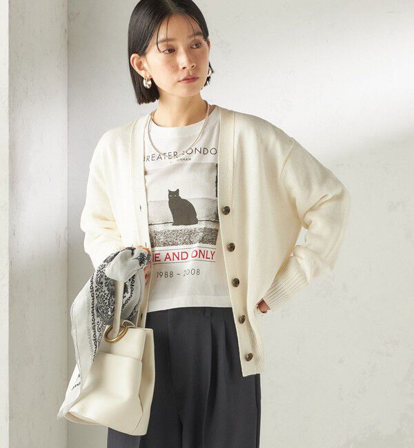 SHIPS for women「〈手洗い可能〉ブライト ペーパー Vネック ニット カーディガン」|カーディガン|