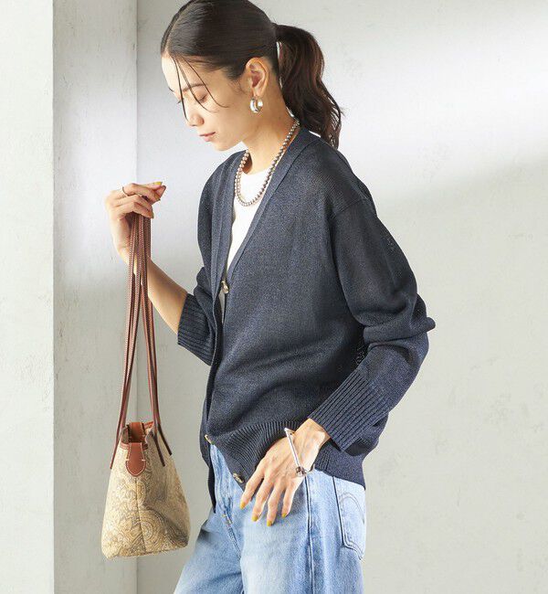 SHIPS for women「〈手洗い可能〉ブライト ペーパー Vネック ニット カーディガン」|カーディガン|