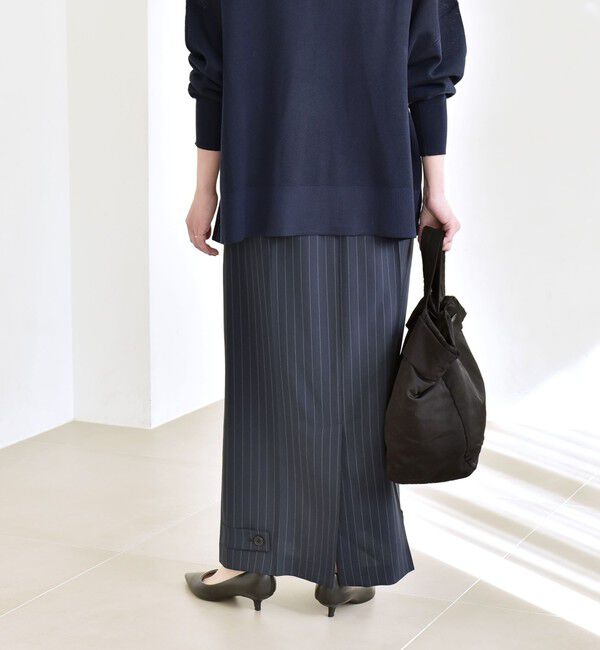 quaranciel「quaranciel:〈洗濯機可能〉ベルトデザイン Iライン スラックス スカート」|スカート|