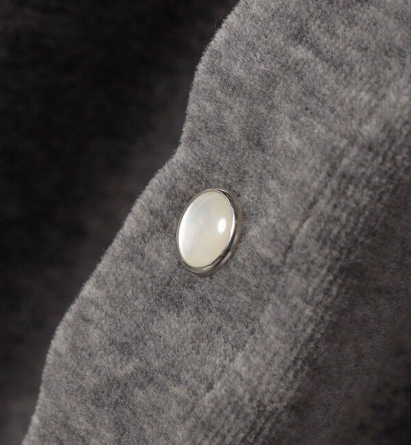 SHIPS for women「〈手洗い可能〉コットン ベロア パール モチーフ ボタン カーディガン」|カーディガン|