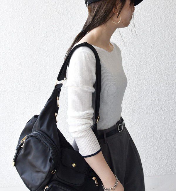 SHIPS any「SHIPS any:〈手洗い可能〉コットン ミックス 配色 リブ ニット プルオーバー」|ニット・セーター|