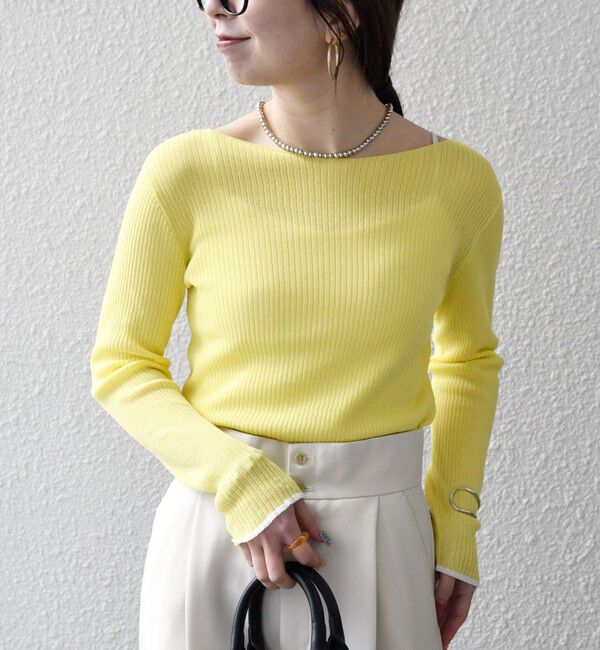 SHIPS any「SHIPS any:〈手洗い可能〉コットン ミックス 配色 リブ ニット プルオーバー」|ニット・セーター|