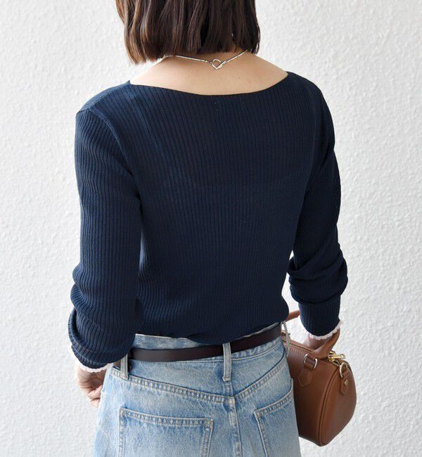 SHIPS any「SHIPS any:〈手洗い可能〉コットン ミックス 配色 リブ ニット プルオーバー」|ニット・セーター|