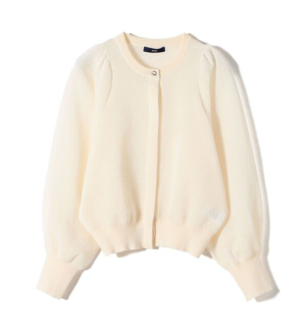 SHIPS for women「〈手洗い可能〉メランジ シアー パフ スリーブ カーディガン」|カーディガン|