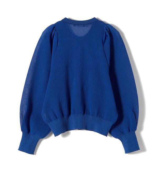 SHIPS for women「〈手洗い可能〉メランジ シアー パフ スリーブ カーディガン」|カーディガン|