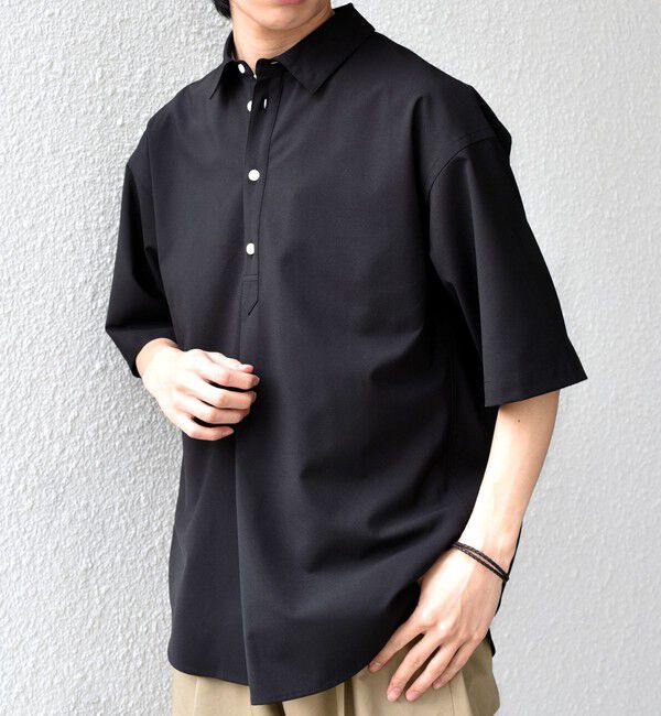 SHIPS any「SHIPS any:〈吸水速乾〉Rapidry ボタンダウン レギュラーカラー 半袖 シャツ(セットアップ対応)◇」|シャツ・ブラウス|ブラック