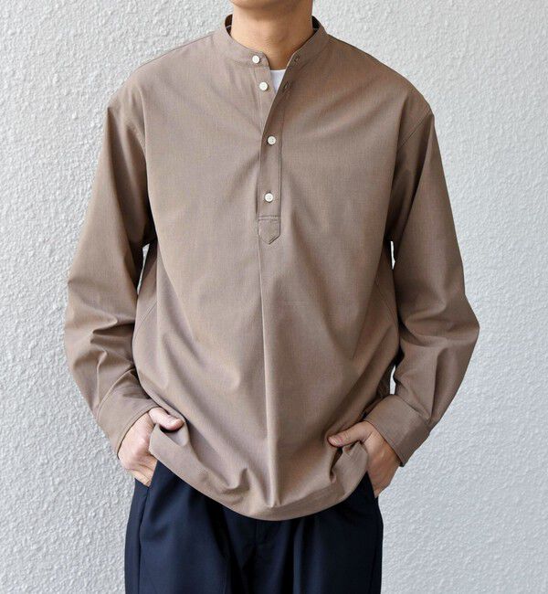 SHIPS any「SHIPS any:〈吸水速乾〉Rapidry バンドスキッパー スピンドル プルオーバー シャツ(セットアップ対応)◇」|シャツ・ブラウス|ベージュ