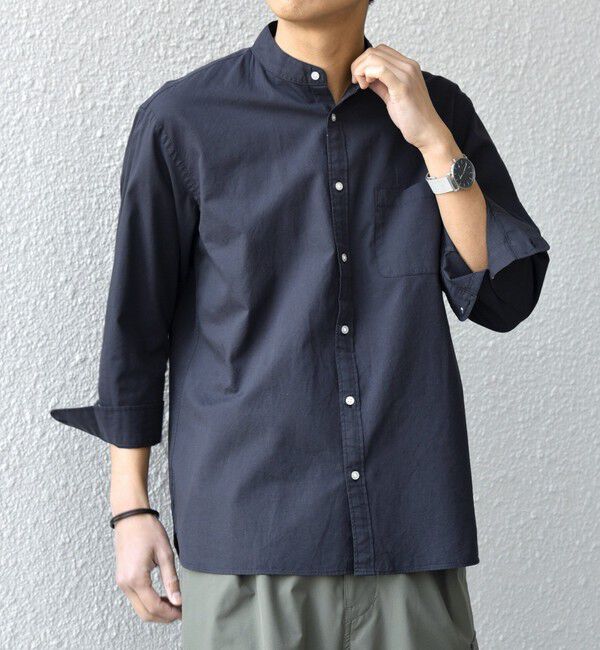 SHIPS any「SHIPS any:〈洗濯機可能〉コットン/リネン 7分袖 バンドカラー ポケット シャツ◇」|シャツ・ブラウス|