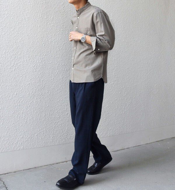 SHIPS any「SHIPS any:〈洗濯機可能〉コットン/リネン 7分袖 バンドカラー ポケット シャツ◇」|シャツ・ブラウス|