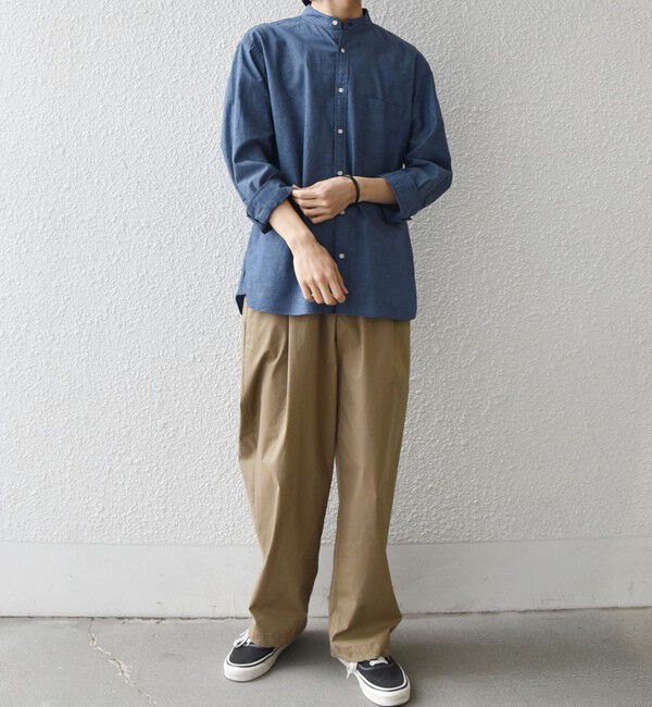 SHIPS any「SHIPS any:〈洗濯機可能〉コットン/リネン 7分袖 バンドカラー ポケット シャツ◇」|シャツ・ブラウス|