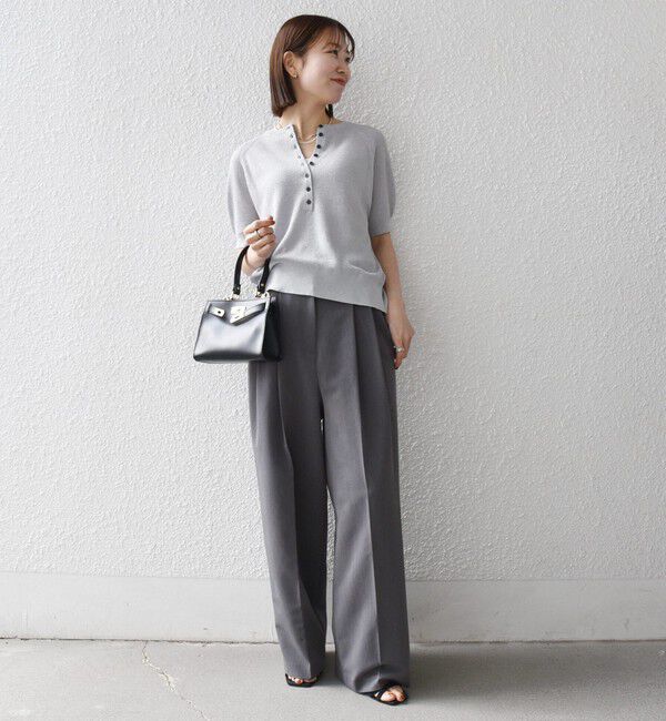 SHIPS any「《予約》SHIPS any:〈手洗い可能〉リネン レーヨン ヘンリーネック プルオーバー」|ニット・セーター|