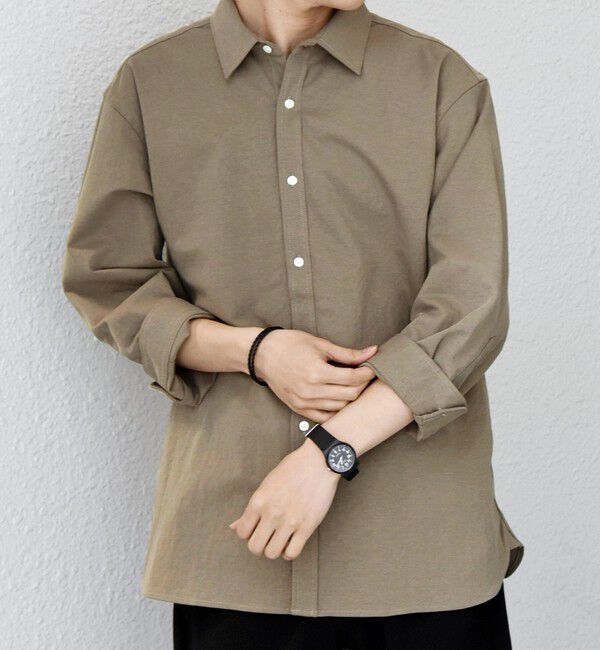 SHIPS any「SHIPS any: 360&deg; THE CIRCLE STRETCH リネン混 7分袖 シャツ◆」|シャツ・ブラウス|