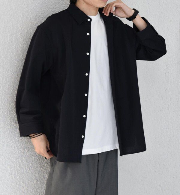 SHIPS any「SHIPS any: 360&deg; THE CIRCLE STRETCH リネン混 7分袖 シャツ◆」|シャツ・ブラウス|