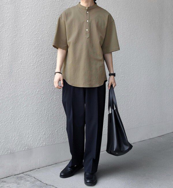 SHIPS any「SHIPS any: 360&deg; THE CIRCLE STRETCH リネン混 バンドカラーシャツ◆」|シャツ・ブラウス|