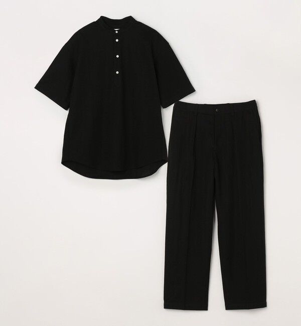 SHIPS any「SHIPS any: 360&deg; THE CIRCLE STRETCH リネン混 バンドカラーシャツ◆」|シャツ・ブラウス|