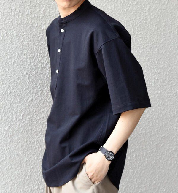 SHIPS any「SHIPS any: 360&deg; THE CIRCLE STRETCH リネン混 バンドカラーシャツ◆」|シャツ・ブラウス|