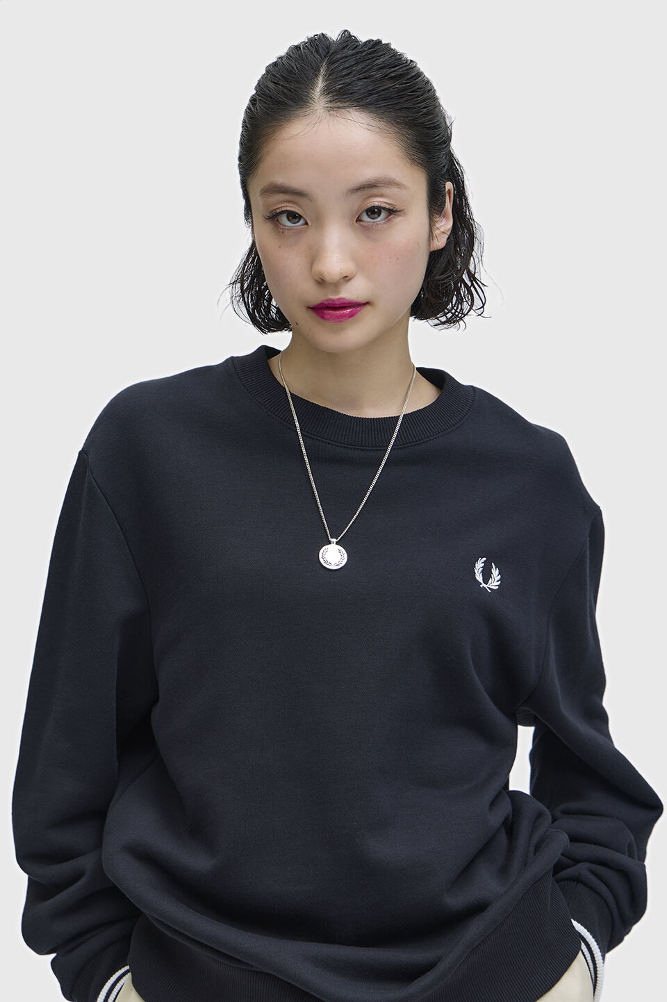 FRED PERRY 「Crew Neck Sweatshirt」|Tシャツ・カットソー|BLACK