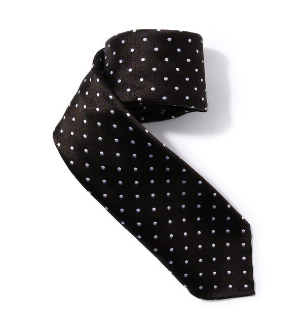 TOMORROWLAND GOODS「TOMORROWLAND シルク セッテピエゲ ドットタイ」|ネクタイ・蝶ネクタイ|ブラック系