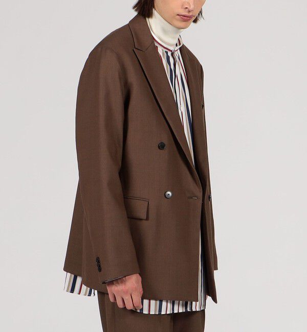 TOMORROWLAND MENS「ウールデニムシャンブレー ダブルブレステッド4Bジャケット」|テーラードジャケット|