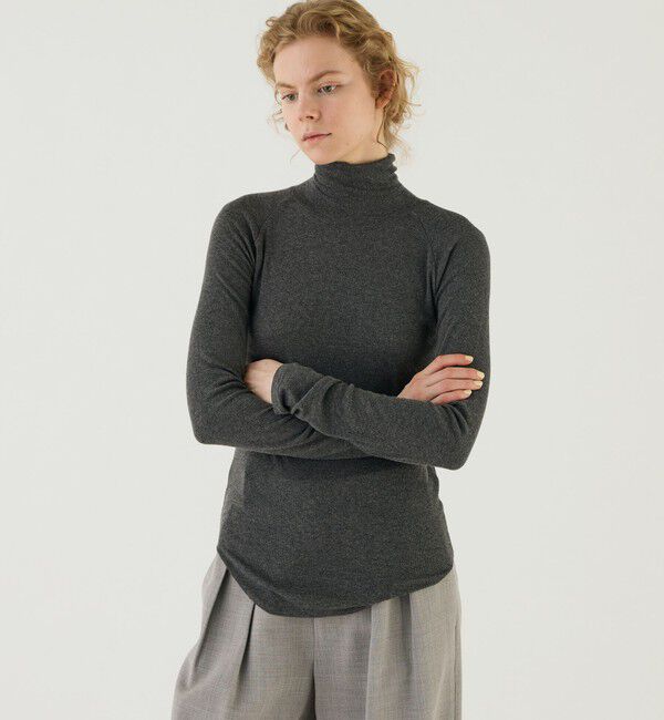 GALERIE VIE「レーヨンカシミヤジャージー ハイネックプルオーバー」|Tシャツ・カットソー|