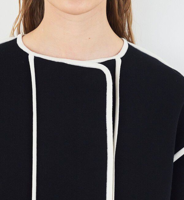 DES PRES「レーヨンナイロンダブルフェイス クルーネックジャケット」|ノーカラージャケット|