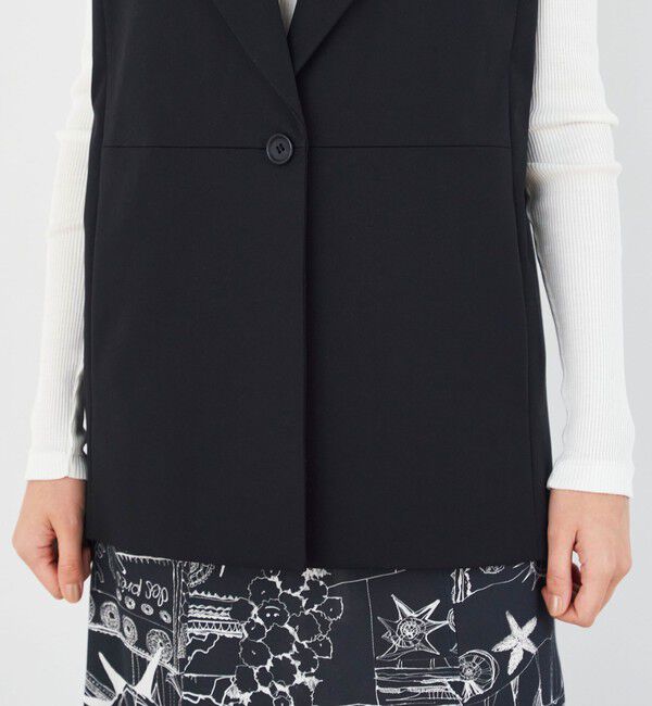 DES PRES「ハイカウントコットンストレッチ ワイドラペルジレ」|ベスト・ジレ|