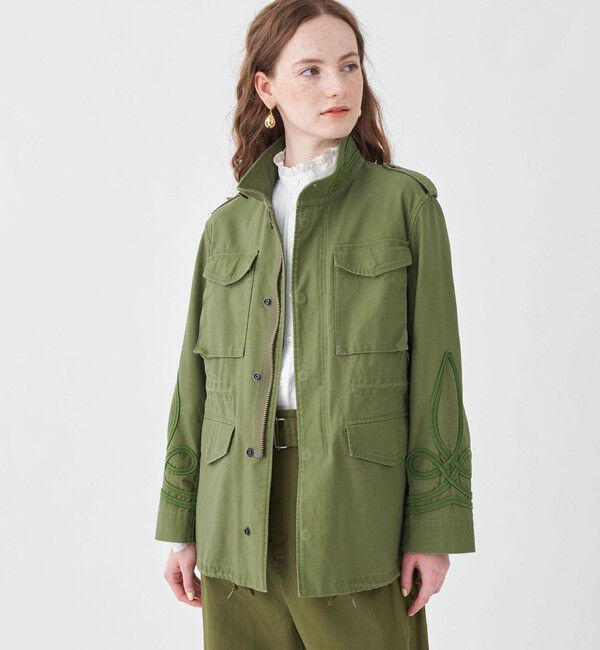 MACPHEE「スラブバックサテン ミリタリージャケット」|ミリタリージャケット|