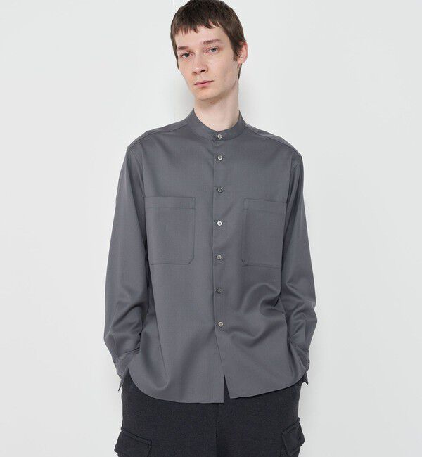 GALERIE VIE「ウォッシャブルギャバジン スタンドカラーシャツ」|シャツ・ブラウス|
