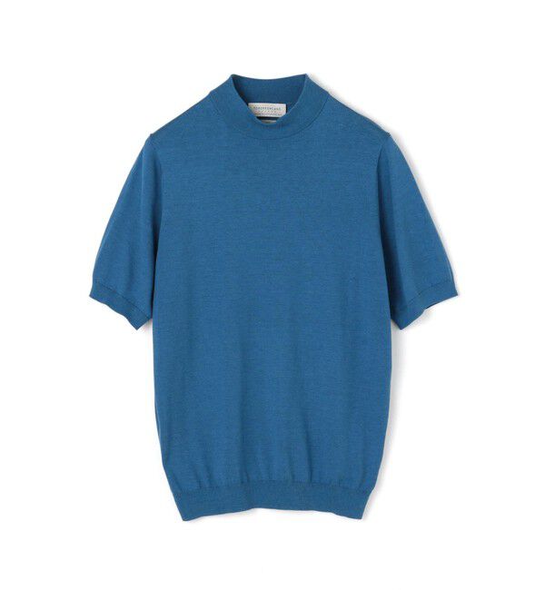 TOMORROWLAND MENS「シルクコットン モックネックプルオーバー SESIA」|ニット・セーター|65 ブルー