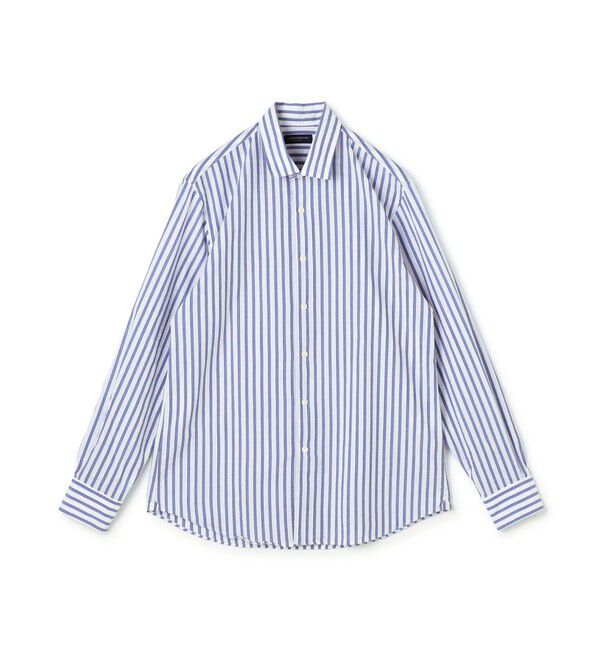 TOMORROWLAND MENS「コットンシアサッカー セミワイドカラーシャツ」|シャツ・ブラウス|64 ブルー系