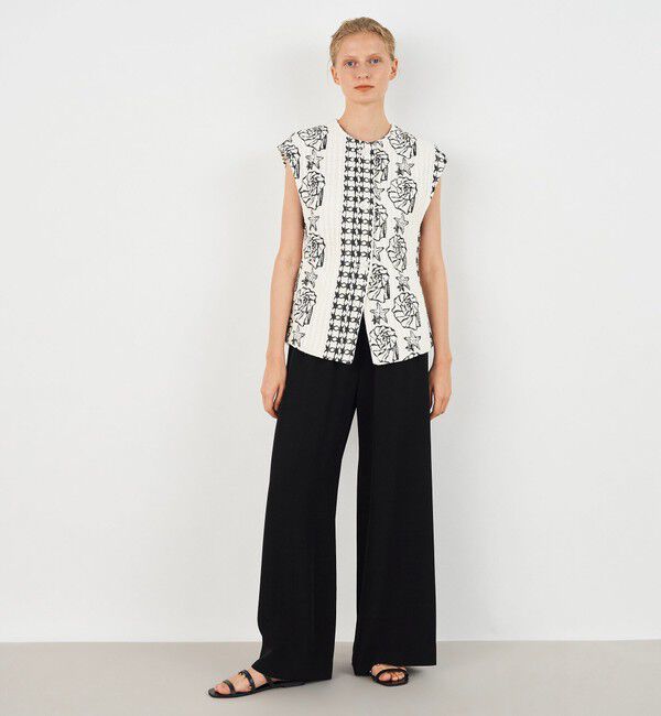 DES PRES「シェルプリントラッセルニット クルーネックジレ」|ベスト・ジレ|