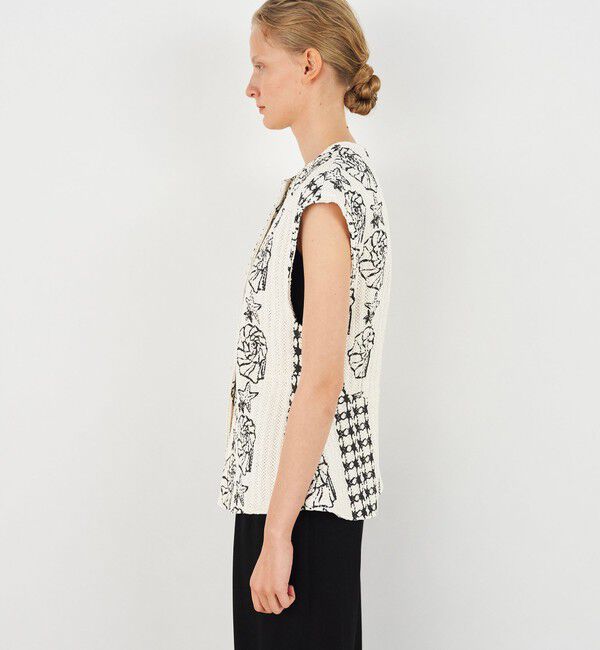 DES PRES「シェルプリントラッセルニット クルーネックジレ」|ベスト・ジレ|