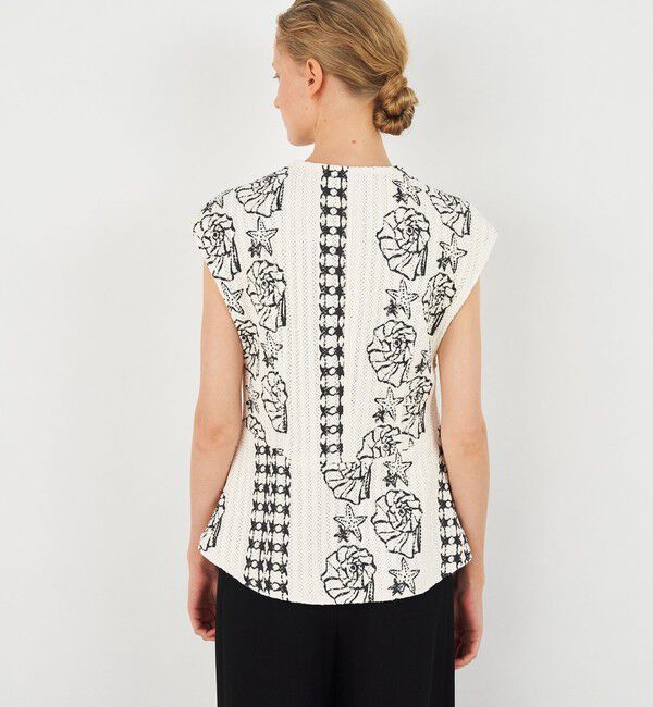 DES PRES「シェルプリントラッセルニット クルーネックジレ」|ベスト・ジレ|