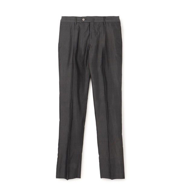 TOMORROWLAND MENS「コットンシルクタイプライター 1プリーツスラックス」|スラックス|17 チャコールグレー