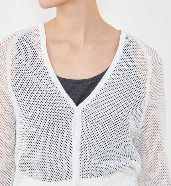 GALERIE VIE「クレープコットンメッシュ Vネックカーディガン」|カーディガン|