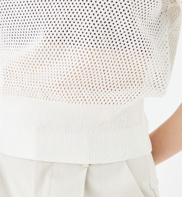 MACPHEE「リネンメッシュ ハーフスリーブプルオーバー」|ニット・セーター|