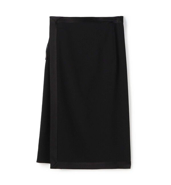 BACCA「ジョーゼットサテン リボンラップスカート」|スカート|19 ブラック