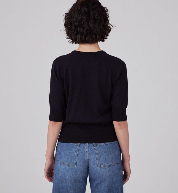 MACPHEE「ウールビジュー ハーフスリーブプルオーバー」|ニット・セーター|