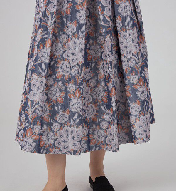 TOMORROWLAND collection「ロゼットフラワープリント タックスィングスカート」|フレア|