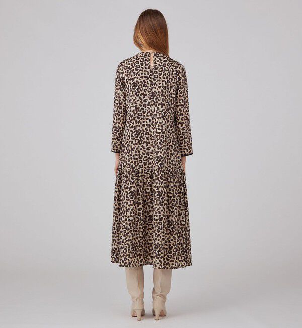 Ballsey「レオパードプリント フレアギャザーワンピース」|ワンピース|