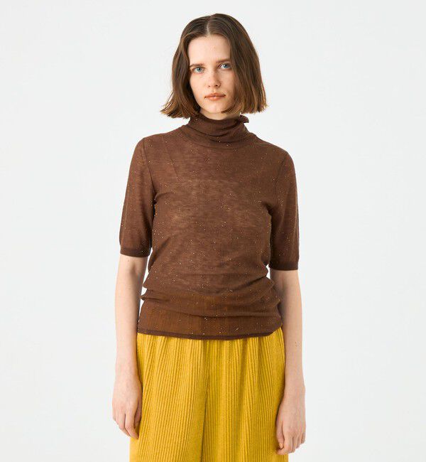 Ballsey「ミニスパンコール ハーフスリーブプルオーバー」|ニット・セーター|